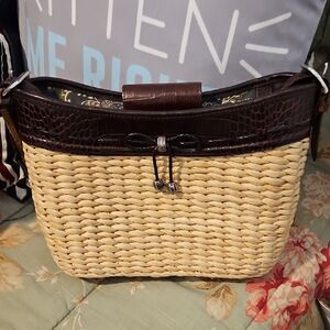 Brighton Tan and Brown Woven Shoulder Bag